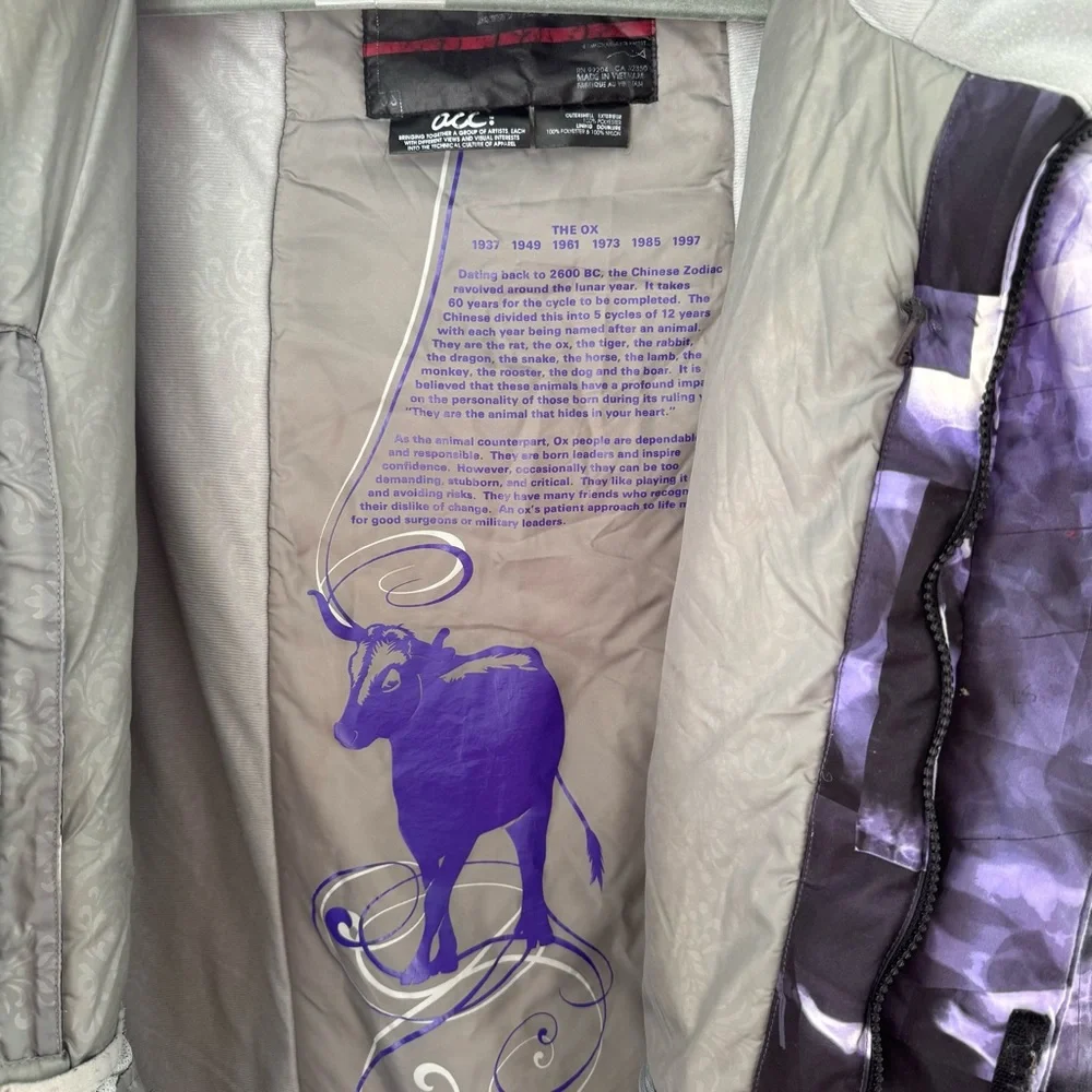 686 ACC X-Ray Jacket Purple Snowboard Ski Bones Michael Akira West Distressed XL - Picture 3 of 16